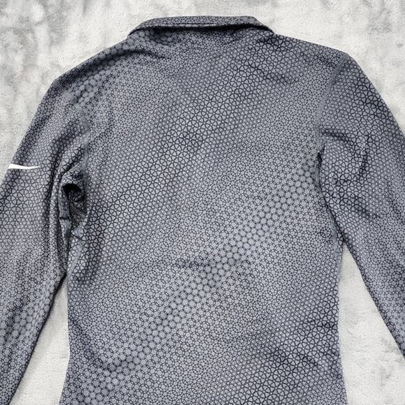 Nike Jacket Womens S Gray Geometric Hyperwarm Fleece Lined 1/4 Zip Running Gym - Picture 4 of 11